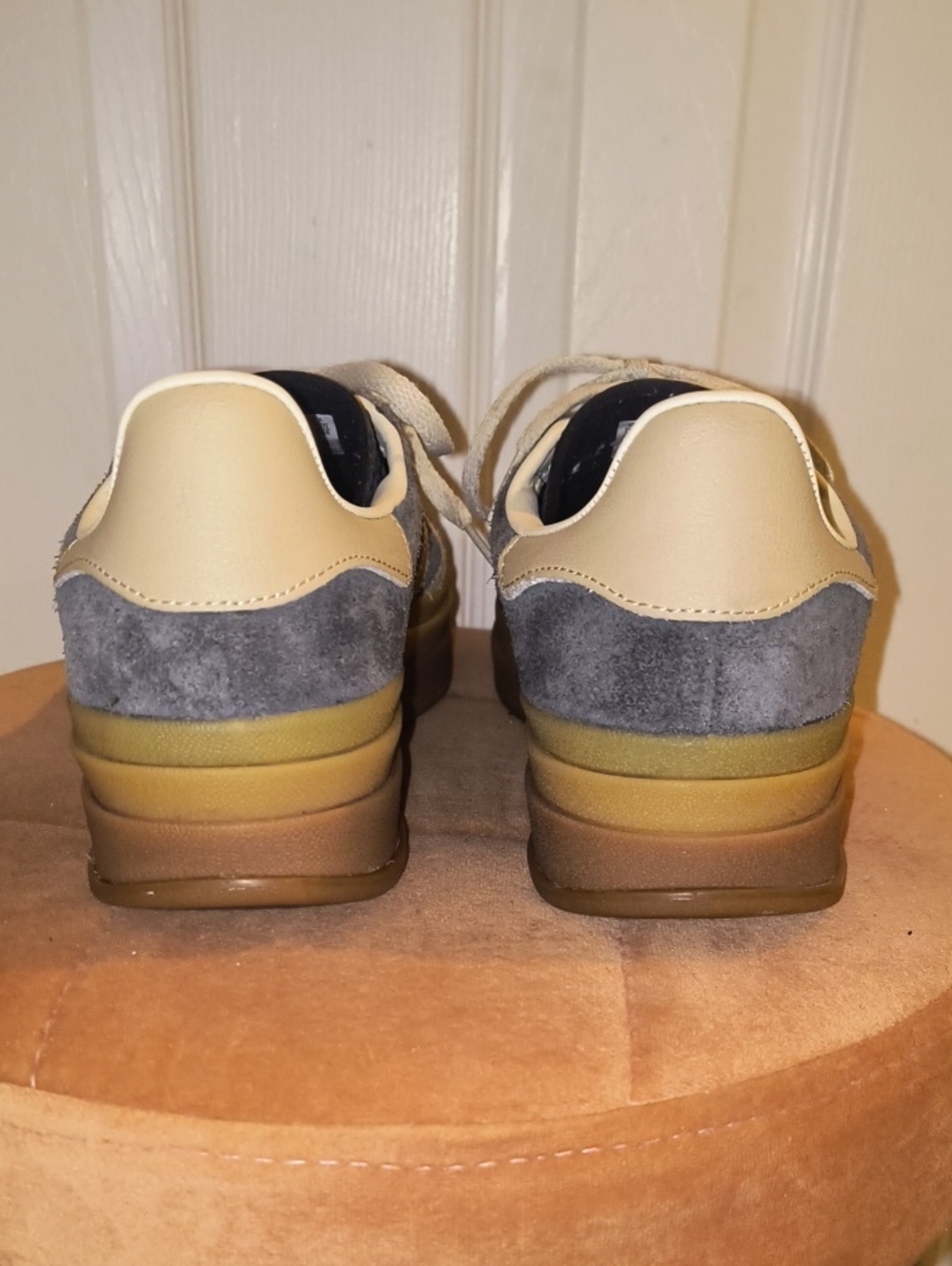 Adidas Gazelle Bold Shoes Grey Magic Beige Gum Size 8.5 - Picture 6 of 8